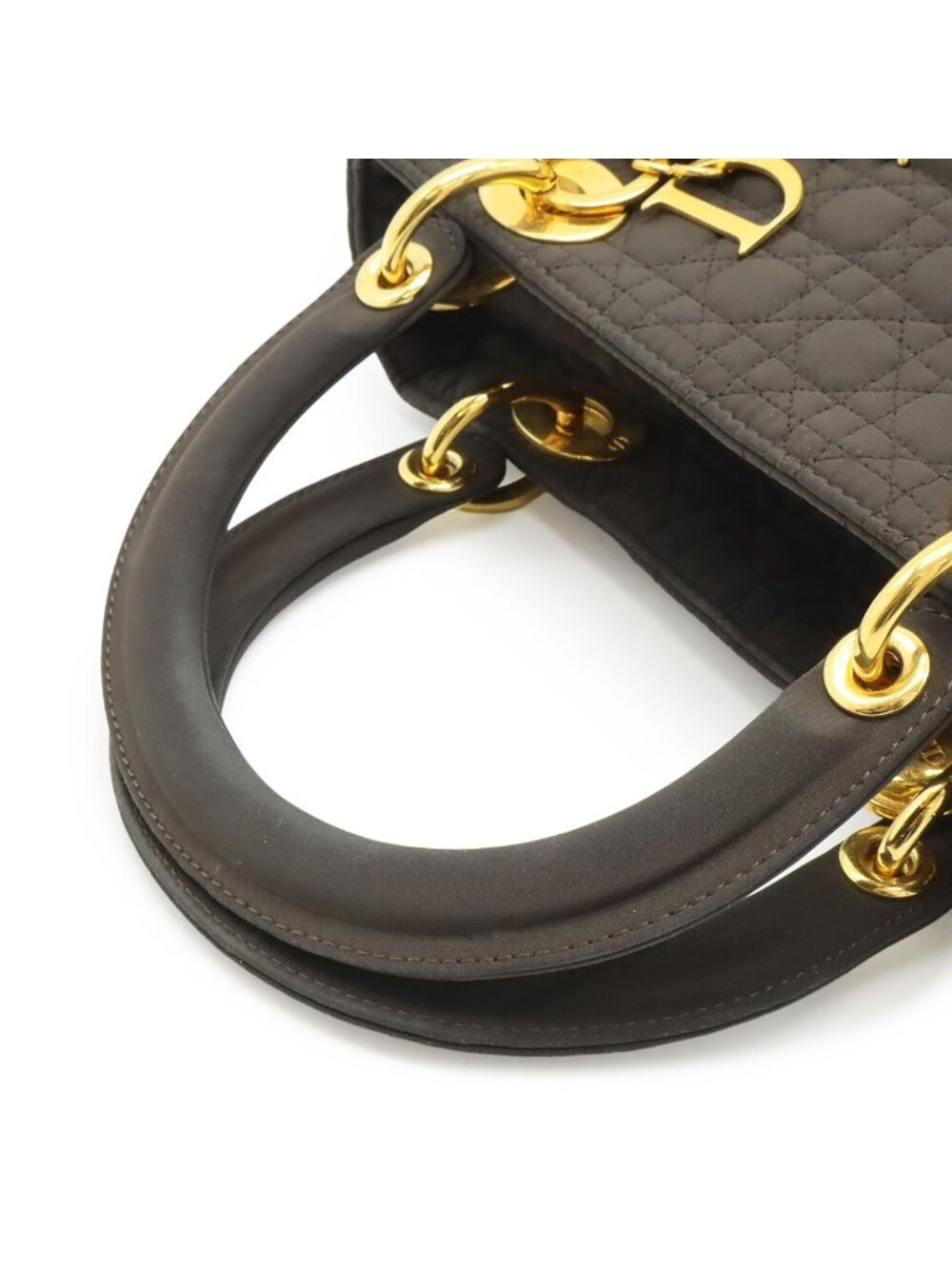 Dior Cannage Tote Nylon Dark Brown Gold - Picture 4 of 8